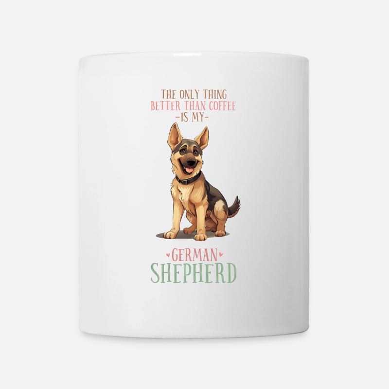 Deutscher Schäferhund und Kaffee - Tasse - Weiß