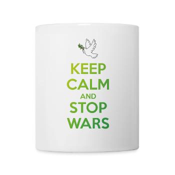 Gardez votre calme et arrêtez les guerres - Mug blanc - blanc - Devant