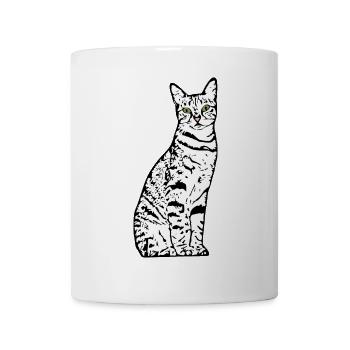 weiße Katze Katze weiß Katzen Geschenk - Tasse - Weiß - Vorne