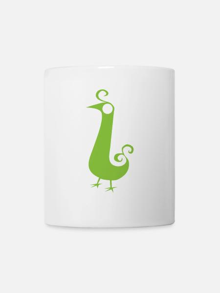 GREENEY Bird 2 Green Green Bird Design Long Neck - Mug - white