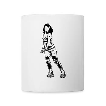 Rollschuhläufer Frau - Tasse - Weiß - Vorne