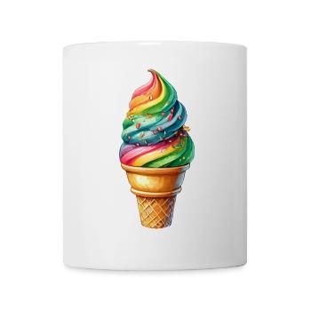 Adoucissez votre look avec ce motif de crème glacée arc-en-ciel - Mug blanc - blanc - Devant