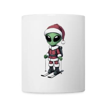 Alien Skifahrer Santa Claus Winterspaß - Tasse - Weiß - Vorne