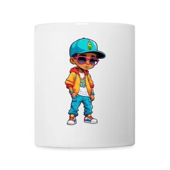 Vibrant Streetwear Cartoon Boy Design - Mug blanc - blanc - Devant