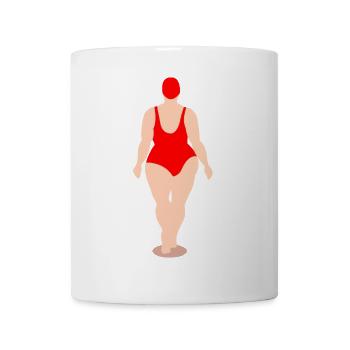 Stolze Frau im roten Badeanzug - Tasse - Weiß - Vorne