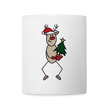 Lustige Weihnachten - Tasse - Weiß - Vorne