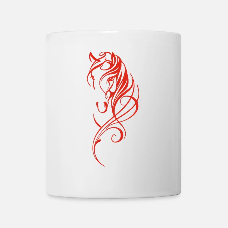 Rotes abstraktes Pferd - Tasse - Weiß
