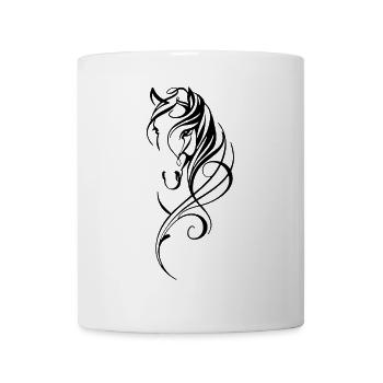 Cheval abstrait noir - Mug blanc - blanc - Devant