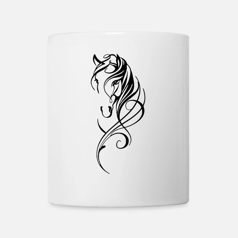Cheval abstrait noir - Mug blanc - blanc
