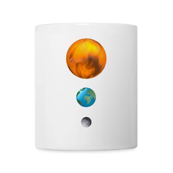 Fireball, Earth, Moon, Sun - Mug - white - Front