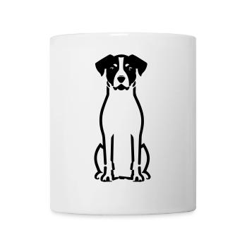 Minimalist Black and White Dog Graphic - Mug - white - Front
