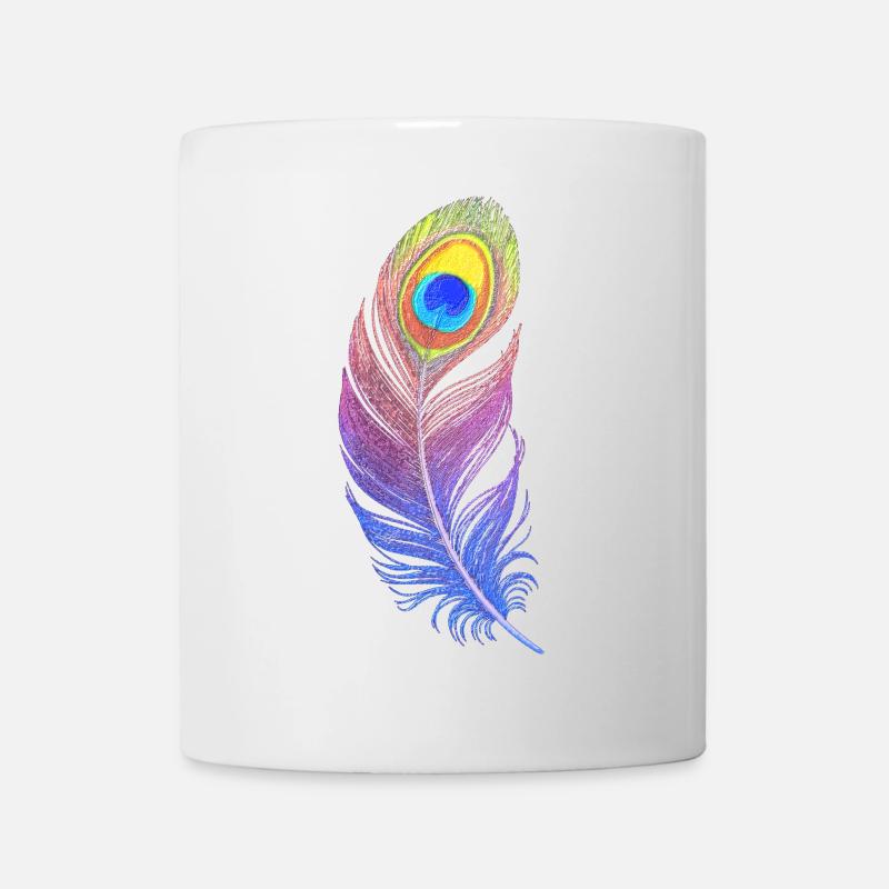 Plume Arc-en-ciel : Style et Créativité sur votre - Mug blanc - blanc