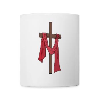 Heiliges Kreuz Jesu Christi mit Mantel - Tasse - Weiß - Vorne