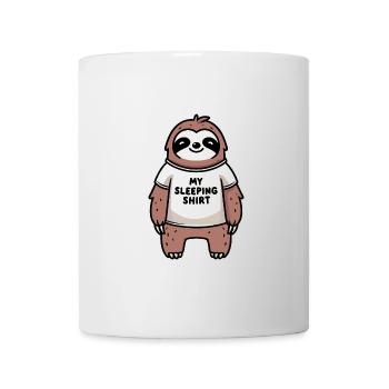 T-shirt de sommeil paresseux Chemise de yoga Calm & Yoga Blanc - Mug blanc - blanc - Devant