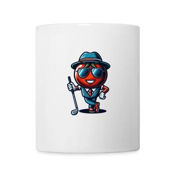 Funny golf tomato in a cool suit with - Mug - white - Front