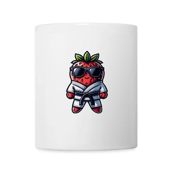 Karate strawberry with sunglasses - Mug - white - Front