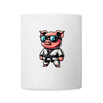 Karate Pig With Sunglasses - Mug - white - Front