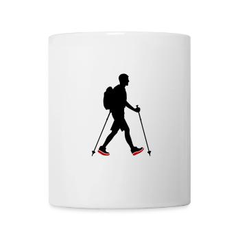Nordic Walking Man Icon - Mug - white - Front