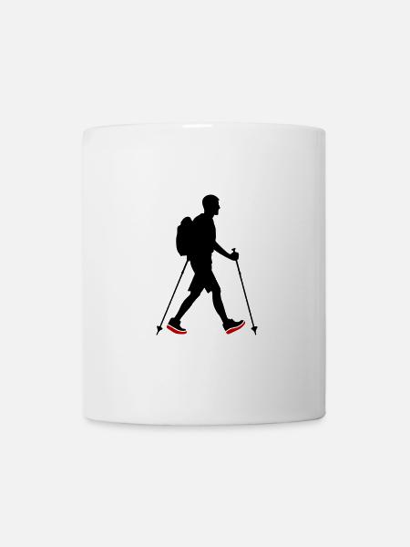 Nordic Walking Mann Symbol - Tasse - Weiß