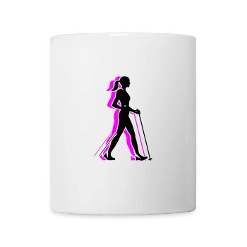 Nordic Walking Woman Icon - Mug - white - Front