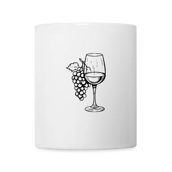 Verre à vin Raisins Vin - Mug blanc - blanc - Devant
