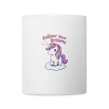 Folgen Sie Ihren Träumen Einhorn-Inspiration - Tasse - Weiß - Vorne