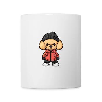Caniche Chien Hiver - Mug blanc - blanc - Devant