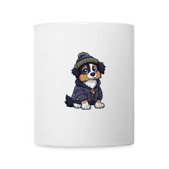 Australian Shepherd Dog Winter - Mug - white - Front