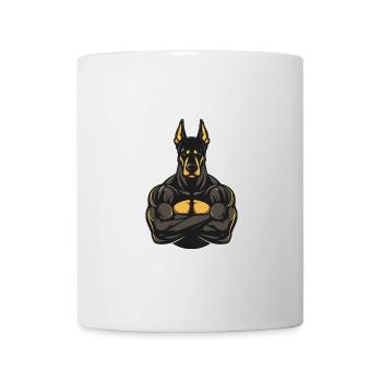 Doberman Dog Muscles Bodybuilding - Mug - white - Front