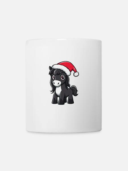 Pferd Weihnachten Christmas - Tasse - Weiß