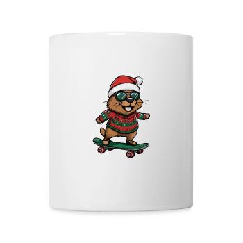 Biber Weihnachten Lustig - Tasse - Weiß - Vorne