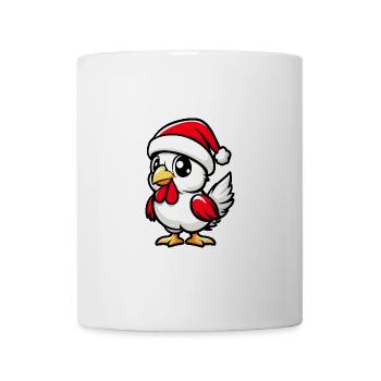 Hahn Weihnachten Niedlich - Tasse - Weiß - Vorne