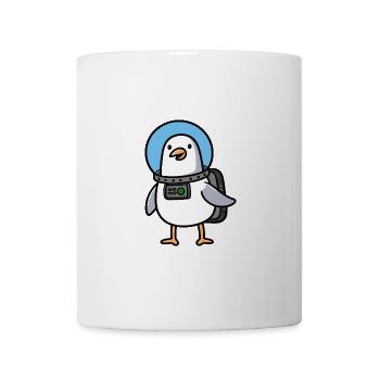 Bande dessinée Moin Seagull Astronaute en combinaison spatiale - Mug blanc - blanc - Devant