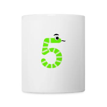 Zahl 5 Schlange Kinder - Tasse - Weiß - Vorne