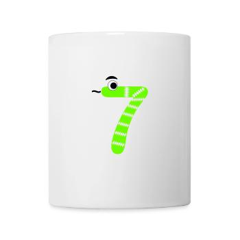 Zahl 7 Schlange Kinder - Tasse - Weiß - Vorne