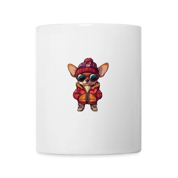 Chihuahua Dog Winter Comic - Mug - white - Front