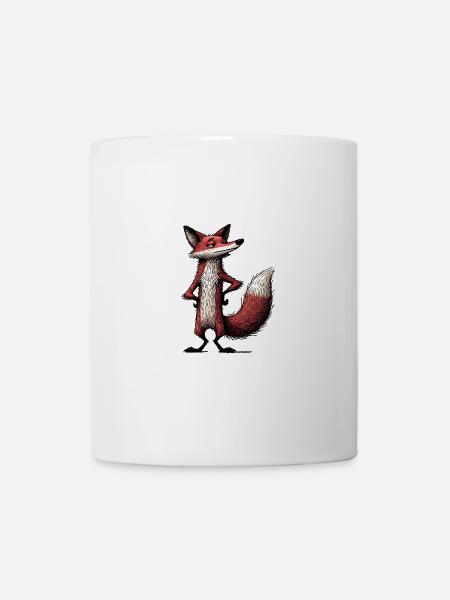 Red Fox Cartoon Woodland Animal - Tasse - Weiß