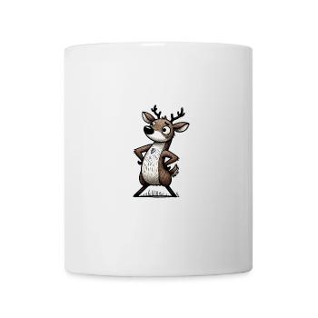 Cerf debout forêt Woodland Buck Art - Mug blanc - blanc - Devant