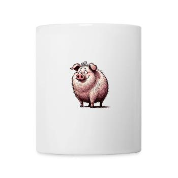 cochon dessin animé porc animal de la ferme - Mug blanc - blanc - Devant