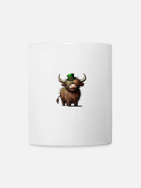 Irish Highland Cow Rustic St. Patrick's Day Design - Tasse - Weiß