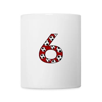 6 Anniversaire Football Rouge - Mug blanc - blanc - Devant