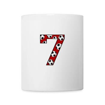 7. Geburtstag Fußball rot - Tasse - Weiß - Vorne