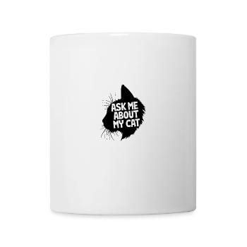 Posez-moi des questions sur mon plaisir d’amoureux des chats de chat - Mug blanc - blanc - Devant