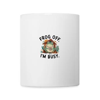 Frog Off Busy Pun Funny Frog Graphic - Mug - white - Front