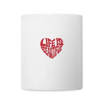 La vie est belle conception en forme de coeur - Mug blanc - blanc - Devant