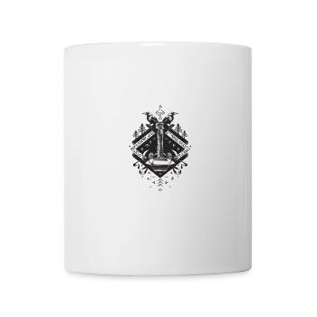 Wikinger Tribal Axt Runen Kunst mit Raben und - Tasse - Weiß - Vorne