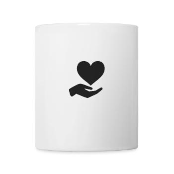 Heart in hand symbol of care - Mug - white - Front