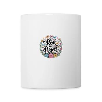 Motif de papillons floraux Be Real Not Perfect - Mug blanc - blanc - Devant