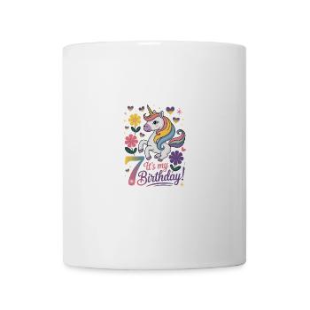 Einhornglück Zum 7. Geburtstag Für Kleine - Tasse - Weiß - Vorne