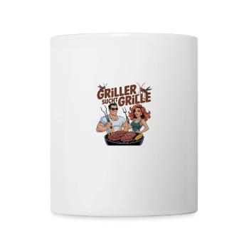 Griller cherche Grille BBQ Humour Été - Mug blanc - blanc - Devant